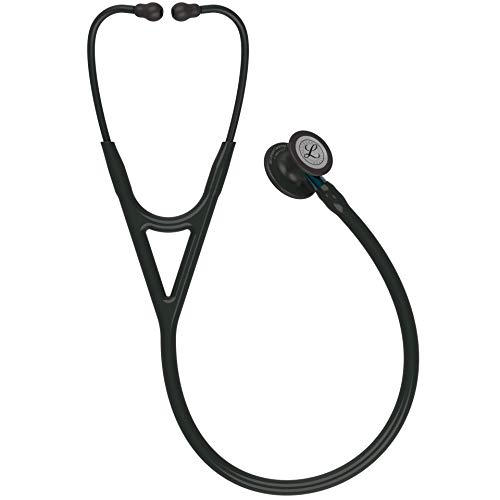 3M Littmann Cardiology IV Fonendoscopio para Diagnóstico,Campana de Acabado Negro,Tubo y Auricular en Color Negro y Vástago Azul,68.5 cm