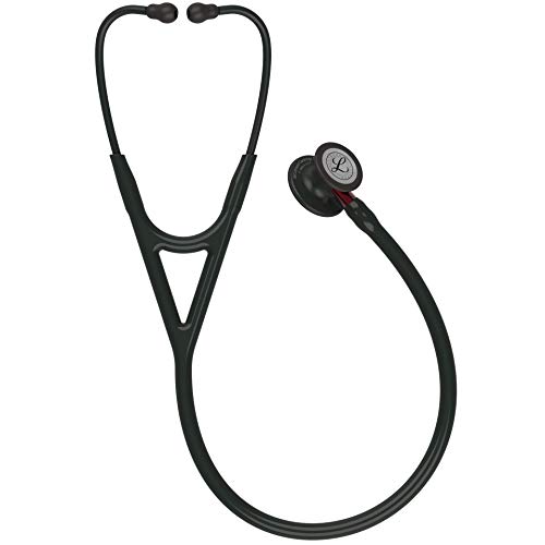 3M Littmann Fonendoscopio para Diagnóstico,Campana de Acabado Negro,Tubo y Auricular en Color Negro y Vástago Rojo,68.5 cm