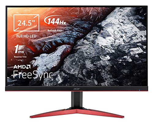 Acer KG251QJbmidpx Monitor Gaming FreeSync 24,5&quot;, Pantalla TN+Film FHD (1920x1080), 165Hz, 400cd/m2, 1ms (G2G), 0.6ms (min), 16:9, DVI, HDMI, DP(1.2), Audio In/out, Altavoz Integrado, Zero Frame