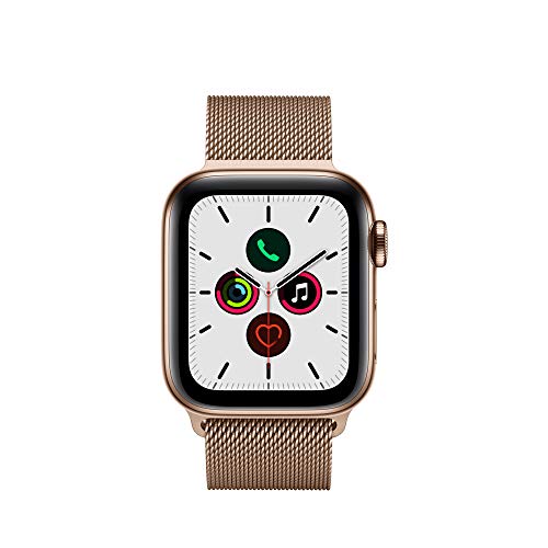 Apple Watch Series 5 (GPS + Cellular,40 mm) Acero Inoxidable en Oro con Milanese Loop Oro