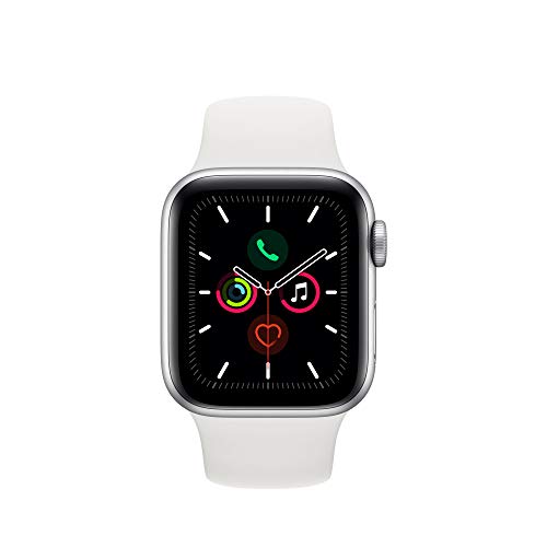 Apple Watch Series 5 (GPS + Cellular,40 mm) Aluminio en Plata - Correa Deportiva Blanco