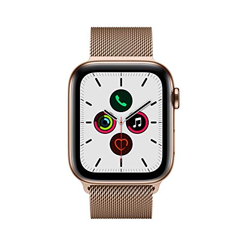 Apple Watch Series 5 (GPS + Cellular,44 mm) Acero Inoxidable en Oro con Milanese Loop Oro