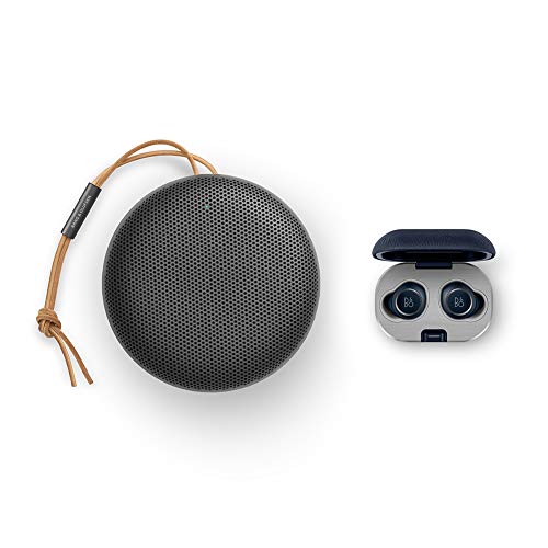 Bang &amp; Olufsen Beosound A1 2ageneración, Altavoz Bluetooth portátil Resistente al Agua con micrófono, en Color Negro Antracita y Beoplay E8 2.0, Auriculares inalámbricos con Bluetooth, Indigo Azul