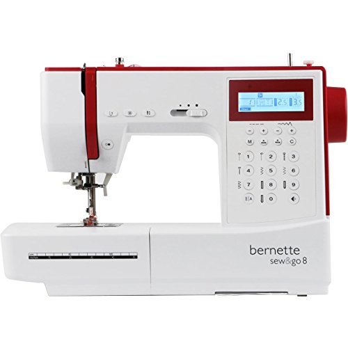 Bernette Sew&amp;GO8 - Máquina de coser electrónica con 197 puntadas de costura (útiles,elásticas,decorativas),Automática,Display multifunción