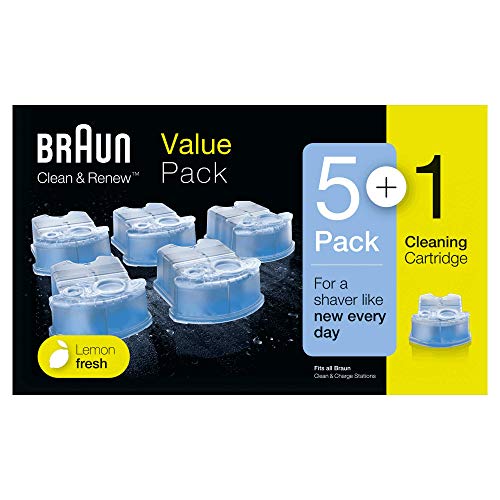Braun Clean&amp;Renew Cartuchos de recarga para afeitadora eléctrica hombre, 5+1 unidades, compatibles con todos los centros SmartCare Y Clean&amp;Charge