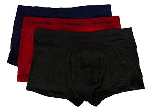 Calvin Klein Paquete de 3 Boxeador Hombre tripack Boxer CK artículo U2664G Low Rise Trunk (Hwb Manic Red / Shilo Blue / Charcoal H)
