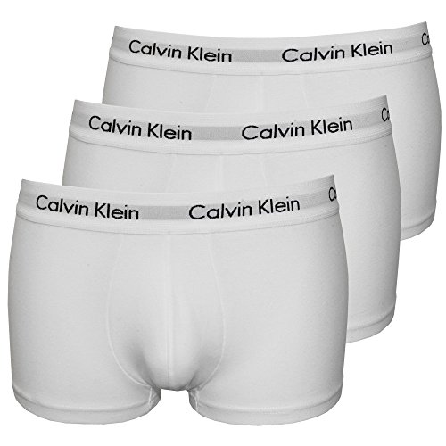 Calvin Klein Troncos De Boxeador 3-Pack Baja Altura Hombres, Blanco Medio