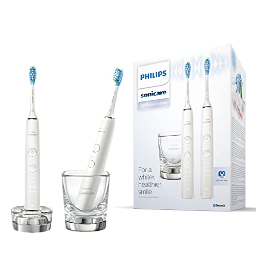 Cepillo de dientes eléctrico sónico Philips Sonicare DiamondClean 9000 con aplicación (modelo HX9914/55) (Blanco &amp; Blanco)