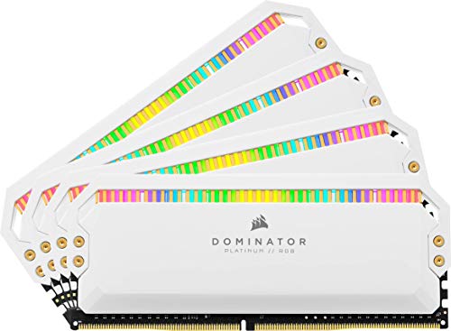 Corsair Dominator Platinum RGB 32 GB DDR4 3200 MHz C16, LED RGB Memoria de Sobremesa Rendimiento de Alta, Respuesta Ajustados, 12 Direccionables CAPELLIX Leds RGB, 4 x 8 GB, Blanco