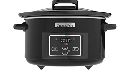 Crock-Pot CSC052X-01 - Olla de cocción lenta digital, 4.7 l, tapa abatible, negro