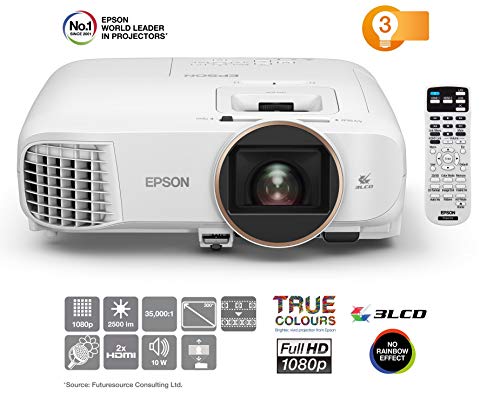 Epson EH-TW5650 | Proyector Home Cinema 3D Full HD 1080p | 2500 lúmenes | Alto Contraste 60.000:1 | Lámpara Larga Duración 7500 horas | Pantalla Hasta 300&quot; | Tecnología 3LCD (Sencillo)