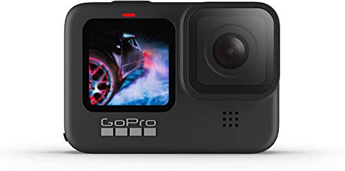 GoPro HERO9 Black - Cámara de acción sumergible con pantalla LCD delantera y pantalla táctil trasera, vídeo 5K Ultra HD, fotos de 20 MP, transmisión en directo en 1080p, sin tarjeta