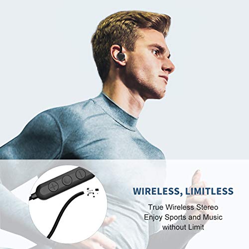 HolyHigh Auriculares Bluetooth 5.0,Auriculares Inalámbricos Deportivos In Ear IP67 Impermeable Cascos Inalámbricos con Estuche de Carga Micro para Running Deporte Gimnasio para iOS Android (Negro)