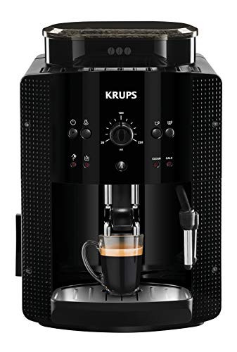 Krups Roma EA81R870 Cafetera súper-automática, 15 bares de presión, molinillo de café cónico de metal, con selección de cantidad e intensidad de café, 1,7 l de depósito, función automática de vapor