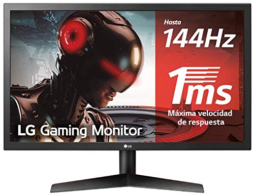 LG 24GL600F-B - Monitor Gaming QHD de 59,8 cm (con panel TN (1920 x 1080 píxeles, 16:9, 1 ms, 144Hz, FreeSync LFC, 300 cd/m², 1000:1, NTSC &gt;72%, DP x1, HDMI x2, auriculares) color negro)