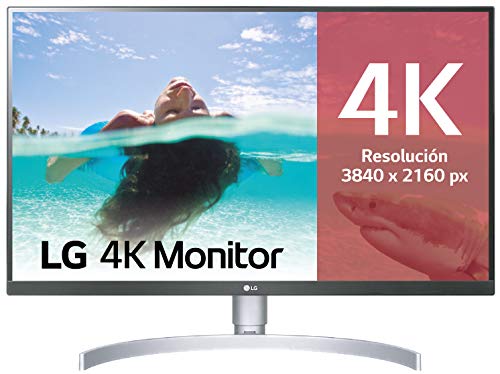 LG 27UL850-W - Monitor 4K UHD de 68,6 cm (con Panel IPS (3840 x 2160 píxeles, 16:9, 350 cd/m², sRGB &gt;99%, 1000:1, 5 ms, 60 Hz) Color Plata y Blanco)