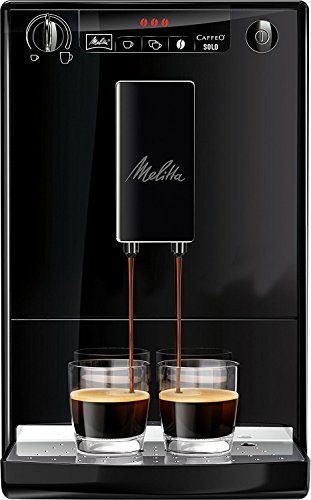 Melitta Caffeo Solo E950-222 - Cafetera Automática, Modo Doble Taza, Rápida y Potente, 1.2 Litros, Pure Black