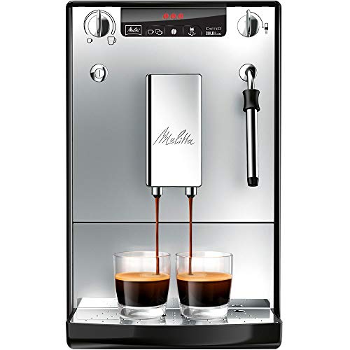 Melitta Caffeo Solo&amp;Milk E953-102 - Cafetera Automática, Espumador de Leche Extra, Pantalla LED, 1.2 Litros, Plata