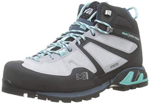 Millet LD Super Trident GTX, Zapatos Senderismo para Mujer, Gris (High Rise/Aruba Blue 8885), 37 1/3 EU