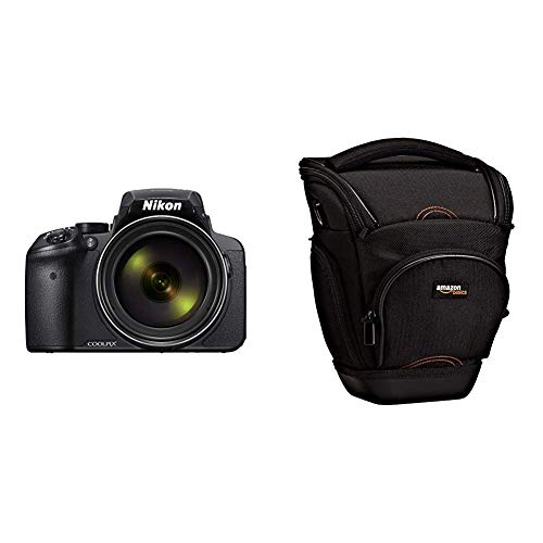 Nikon Coolpix P900 - Cámara compacta de 16 MP, Negro &amp; AmazonBasics - Funda para cámara de fotos réflex, color negro