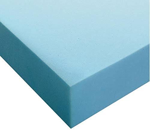 Planchas goma espuma poliuretano - Densidad Media D25kg (Azul- espuma para tapizar, espuma sofa, colchones, cojines, relleno, guata, colchones para furgonetas camper, colchones espuma) (100 x 200 x 12 cm)