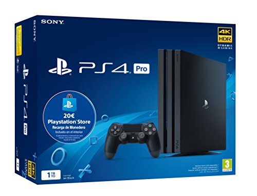 Playstation 4 Pro (PS4) - Consola de 1TB + 20 euros Tarjeta Prepago (Edición Exclusiva Amazon) - nuevo chasis G