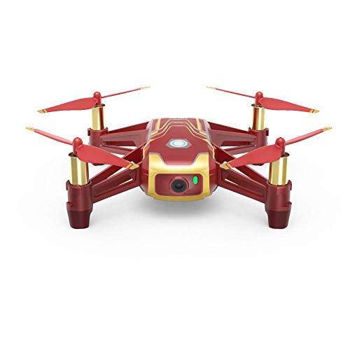 Ryze DJI Tello Iron Man Edition - El Mini Drone es ideal para videos cortos con EZ-Shots, gafas VR y compatibilidad con dispositivos de juego, transmisión HD de 720p y alcance de 100 metros