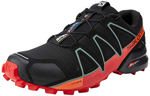 Salomon Speedcross 4, Zapatillas de Trail Running Hombre, Negro (Black/Goji Berry/Red Orange), 48 EU