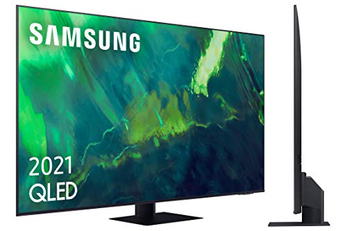 Samsung QLED 4K 2021 55Q74A - Smart TV de 55&quot; con Resolución 4K UHD, Procesador QLED 4K con IA, Quantum HDR10+, Wide Viewing Angle, Motion Xcelerator Turbo+, OTS Lite y Alexa Integrada.
