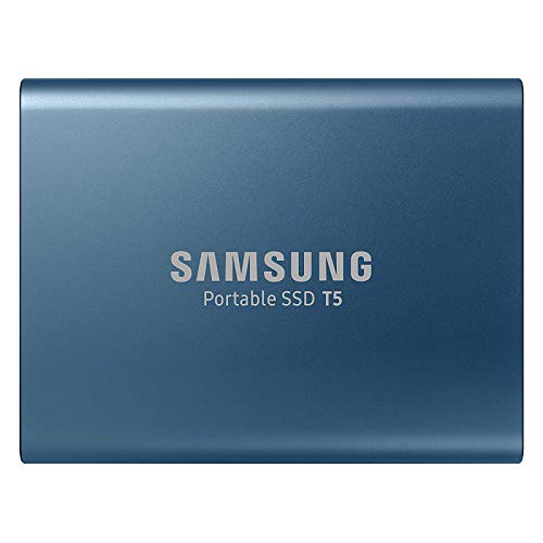 Samsung T5 250GB - Disco Estado sólido SSD Externo (250GB, USB), Color Azul (250 GB)