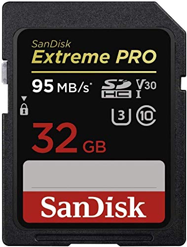 SanDisk Extreme PRO - Tarjeta de memoria SDHC de 32 GB, hasta 95 MB/s, Class 10, U3, V30
