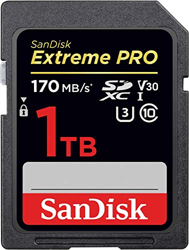 SanDisk Extreme PRO - Tarjeta de memoria SDXC de 1 TB, hasta 170 MB/s, Class 10, U3 y V30