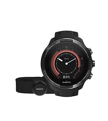 Suunto 9 Baro Reloj Multideporte GPS con cinturón de frecuencia cardíaca, Adulto, Negro, 24.5 cm