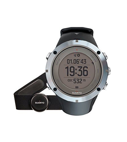 Suunto - Ambit3 Peak Sapphire HR - SS020673000 - Reloj GPS Multideporte + Cinturón de frecuencia cardiaca - Sumergible 50 m - Negro y gris - Cristal Zafiro