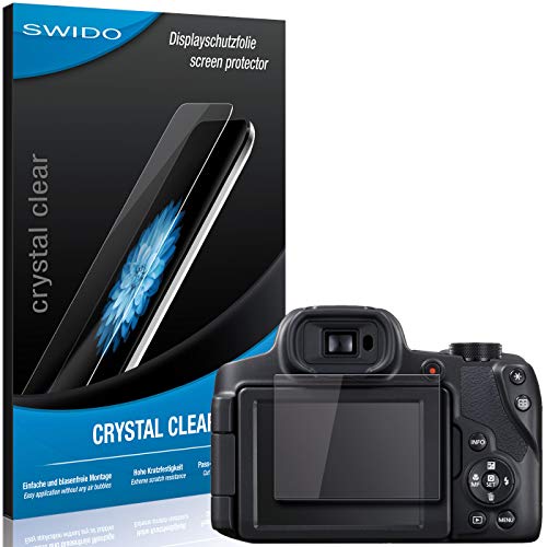 SWIDO Protector de Pantalla para Canon Powershot SX70 HS [Crystal Clear], [2 Piezas] Transparente, Invisible, Anti-Huella Dactilar - Película Protectora