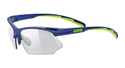 Uvex Sportstyle 802 Vario - Gafas Deportivas Ciclismo, Adulto, Azul Oscuro/Verde (azul oscuro / verde)