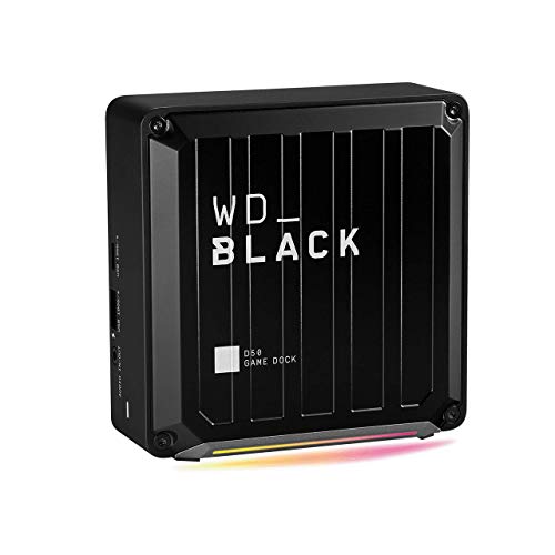 WD_BLACK D50 Game Dock - El centro de conexión para tu estación de juegos con puertos Thunderbolt 3, DisplayPort, USB-A &amp; C, Ethernet y Audio (Diskless, Desktop SSD, Estándar, Consola o PC)