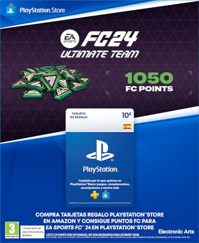 10€ PlayStation Store Tarjeta Regalo para EA SPORTS FC 24 Ultimate Team 1050 FC Points Cuenta PSN española