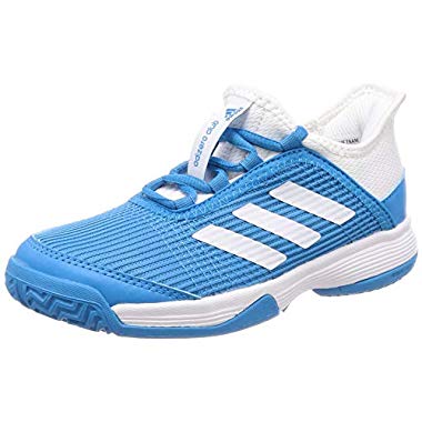 Adidas Adizero Club K,Zapatillas de Tenis Unisex Niños,Azul Shock Cyan FTWR White,35 EU