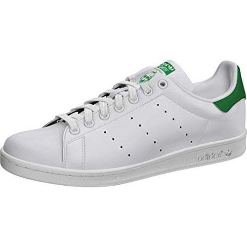 adidas Originals Stan Smith Leather, Zapatillas Deportivas. Hombre, Color Blanco y Verde, 37 1/3 EU