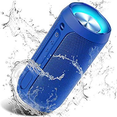 Altavoz Portátil Bluetooth, 24W Impermeable IPX7 Sonido Estéreo, Construido en Micrófono y Manos Libres, Bluetooth 5.0 + AUX Play, Altavoz inalámbrico Portátil - Azul
