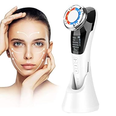 ANLAN Masajeador Facial Instrumento Multifuncional con Frío Calor Roja y Azul para Antiarrugas, Anti-envejecimiento, Limpieza Profunda, Cuidado Facial (FOR ES)