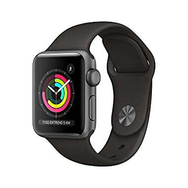 Apple Watch Series 3 (GPS) con caja de 38 mm de aluminio en gris espacial y correa deportiva, Negra