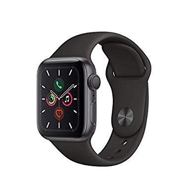 Apple Watch Series 5 (GPS, 40 mm) Aluminio en Gris espacial - Correa Deportiva Negro