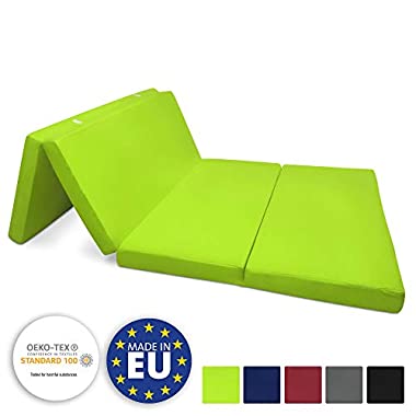 Beautissu Cómodo colchón Plegable Campix Auxiliar futón 120 x 195 x 7 cm Ahorra Espacio Tela Microfibra Verde
