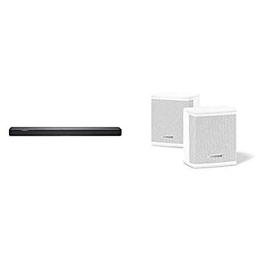 Bose - Barra de sonido 500, con Alexa inegrada, Bluetooth y Wifi, negro + Surround Speakers, blanco