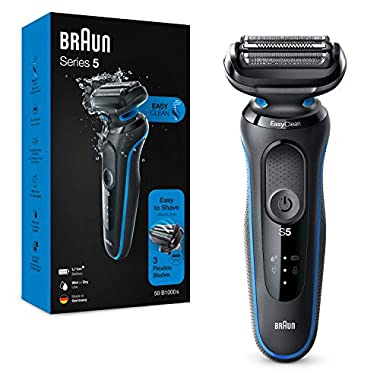 Braun Series 5 50-B1000s Afeitadora Eléctrica, máquina de afeitar barba hombre de Lámina, Uso en Seco y Mojado, Recargable, Inalámbrica, Azul (Sin accesorios)