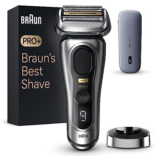 Braun Series 9 Pro+ Afeitadora Eléctrica Hombre, Máquina de Afeitar Barba, PowerCase, En Seco Y En Mojado, 9527s, Plata