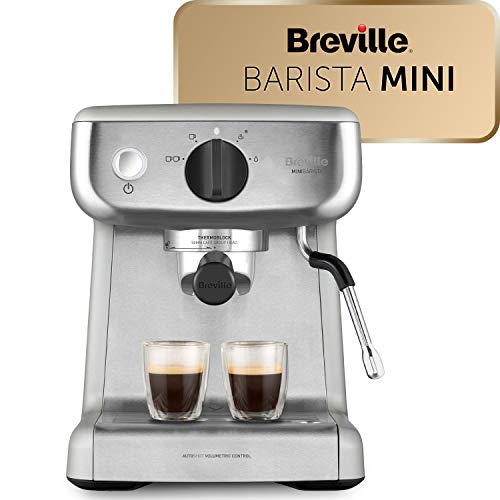 Breville Barista Mini máquina de café expreso, totalmente automática con espumador de leche al vapor (VCF125X)