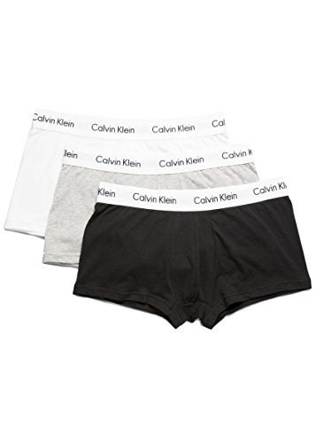 Calvin Klein - Bóxers - Liso - para Hombre Gris/Blanco/Negro M